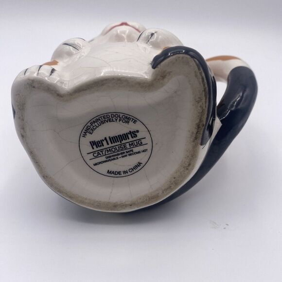 Pier 1 Mug Cat with Mouse inside Coffee Tea Cup - Picture 5 of 11